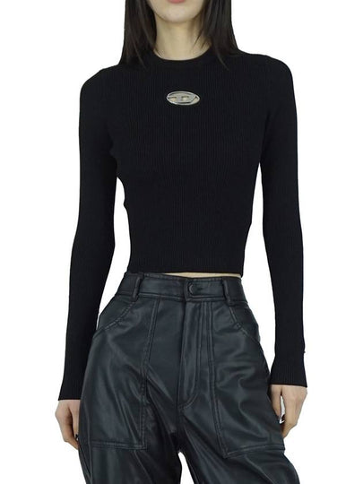 M Valary Ribbed Long Sleeve Knit Top Black - DIESEL - BALAAN 2