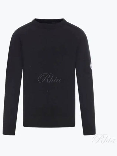 Extra Fine Merino Wool Crew Neck Knit Top Black - CP COMPANY - BALAAN 2