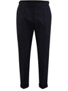 Low Rise Side Tab Wool Slacks Navy - THOM BROWNE - BALAAN 1