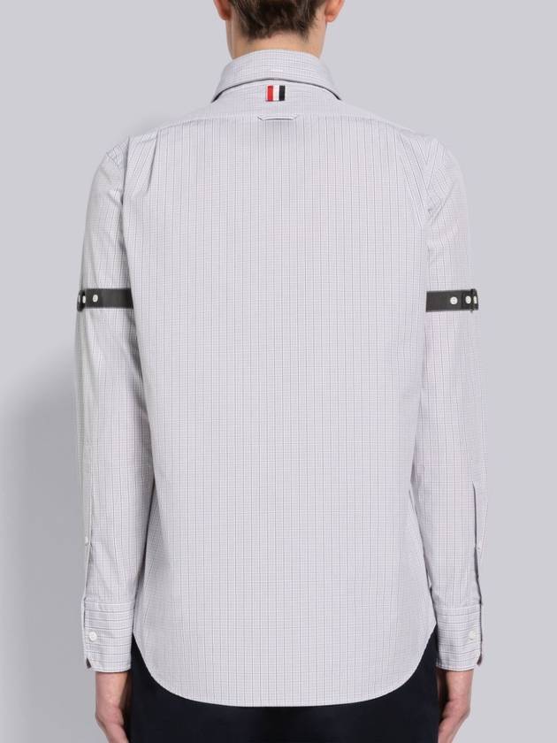 Men's Micro Check Poplin Long Sleeve Shirt Medium Grey - THOM BROWNE - BALAAN 3