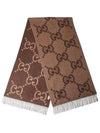 GG Cashmere Jacquard Muffler Beige Dark Brown - GUCCI - BALAAN 2