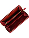 Saffiano zipper long wallet red - PRADA - BALAAN 3