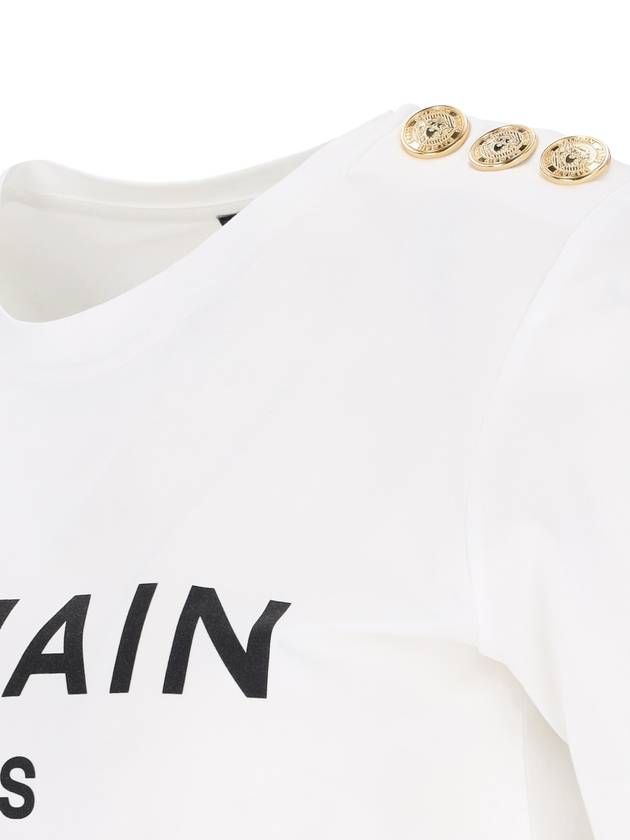 Logo Crew Neck Short Sleeve T-Shirt White - BALMAIN - BALAAN 4