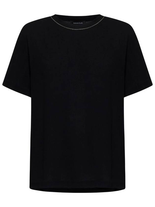 Fabiana Filippi Black Viscose T-Shirt - FABIANA FILIPPI - BALAAN 1