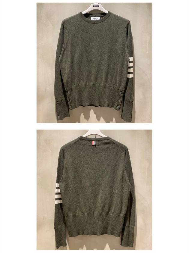 Diagonal Classic Cashmere Knit Top Dark Green - THOM BROWNE - BALAAN 5