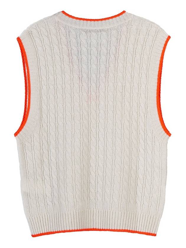 Embroidered Micro Logo Wool Vest Cream - MSGM - BALAAN 3