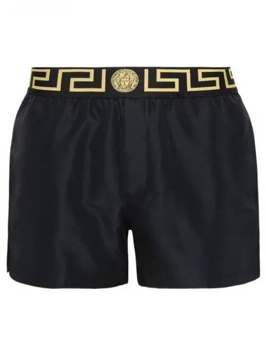 Greca Border Swim Shorts Black - VERSACE - BALAAN.