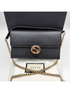 GG Interlocking Chain Strap Cross Bag Black - GUCCI - BALAAN 3