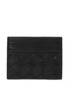 Intrecciato Leather Card Wallet Black - BOTTEGA VENETA - BALAAN 2