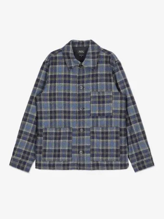 Emile Check Wool Chore Jacket Dark Navy - A.P.C. - BALAAN 2