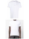 Embroidered Logo Short Sleeve T-Shirt White - STONE ISLAND - BALAAN 5