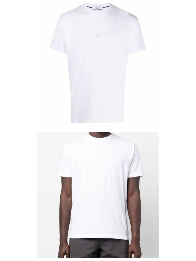 Embroidered Logo Short Sleeve T-Shirt White - STONE ISLAND - BALAAN 5