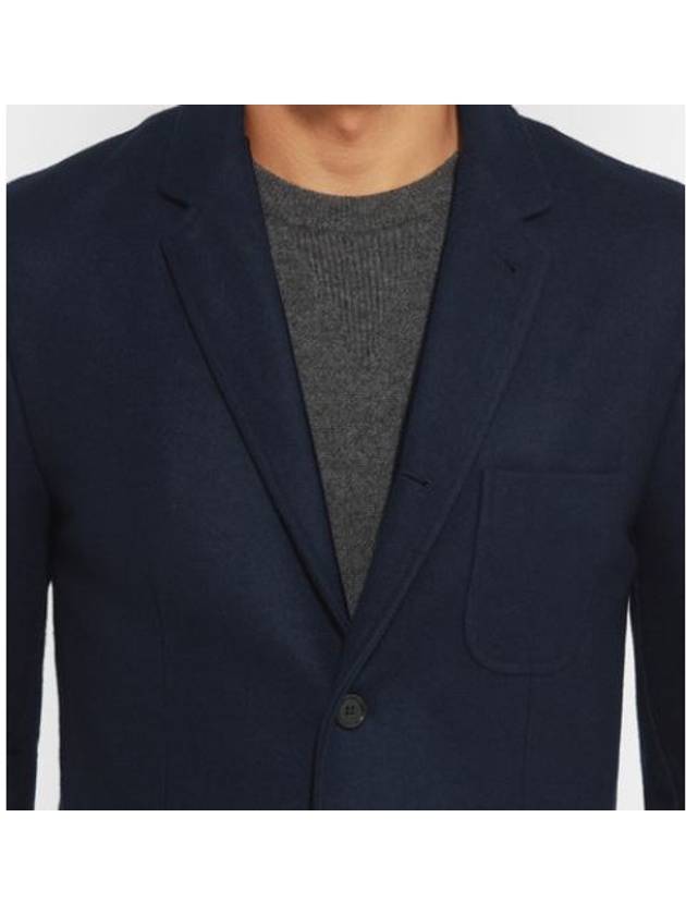 Men's Unstitched Boy Wool Blazer Jacket Navy - THOM BROWNE - BALAAN.