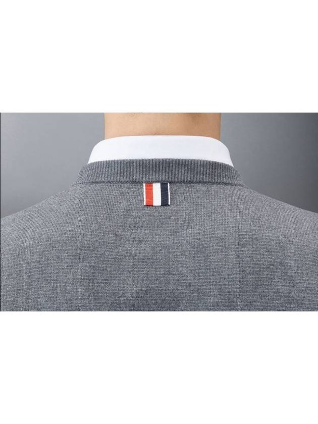 4 Bar Armband Milano Stitch Knit Top Mid Grey - THOM BROWNE - BALAAN 7