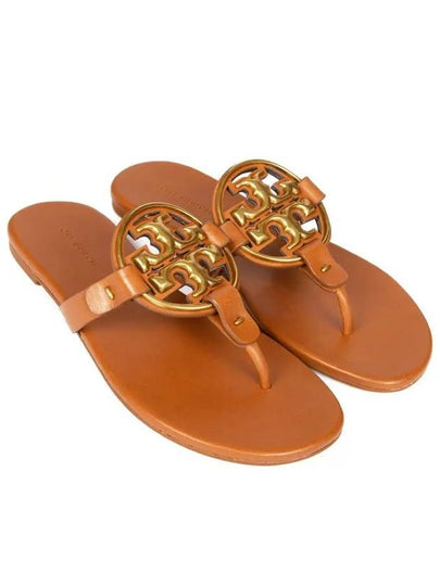 Women's Metal Miller Soft Flip Flops Brown - TORY BURCH - BALAAN 2