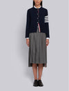 Women's Diagonal Armband Crew Neck Cashmere Cardigan Navy - THOM BROWNE - BALAAN.