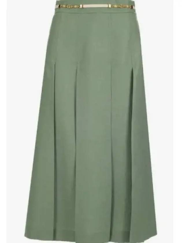 Double G Chain Pleated Skirt Green - GUCCI - BALAAN 2