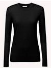 Crew Neck Wool Knit Top Black - CHLOE - BALAAN 2