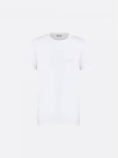 Embroidered Logo Cotton Jersey Short Sleeve T-Shirt White - DIOR - BALAAN 2