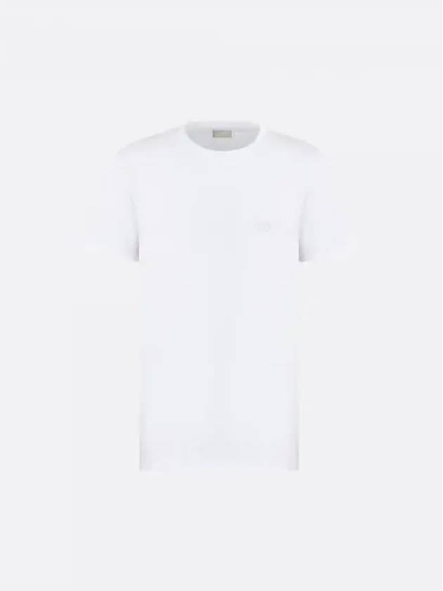 Embroidered Logo Cotton Jersey Short Sleeve T-Shirt White - DIOR - BALAAN 2