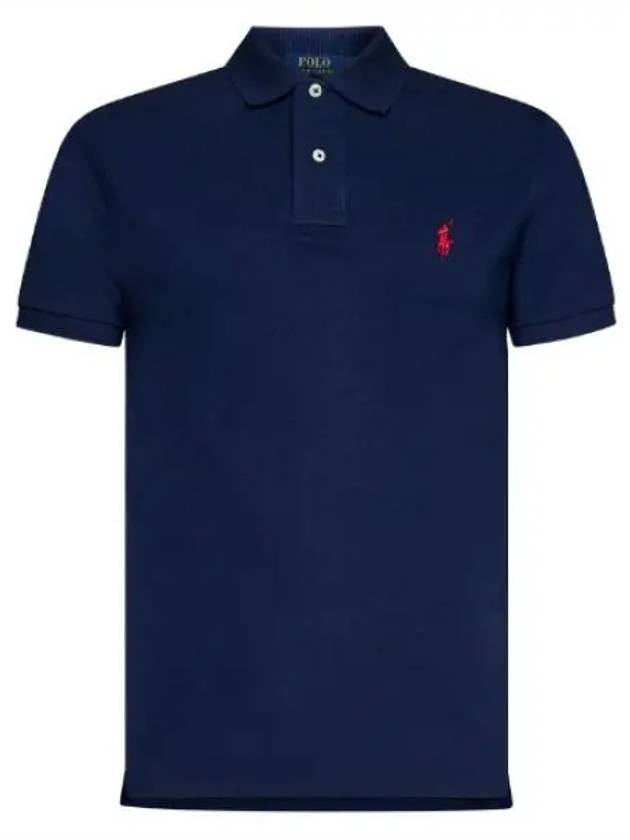 Embroidery Red Pony Short Sleeve Polo Shirt Blue - POLO RALPH LAUREN - BALAAN 2