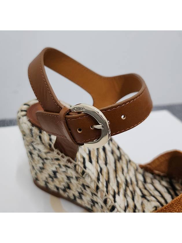 PIIA Espadu Strap Wedge Sandals Sepia Brown CHC23A898FU 27S - CHLOE - BALAAN 9