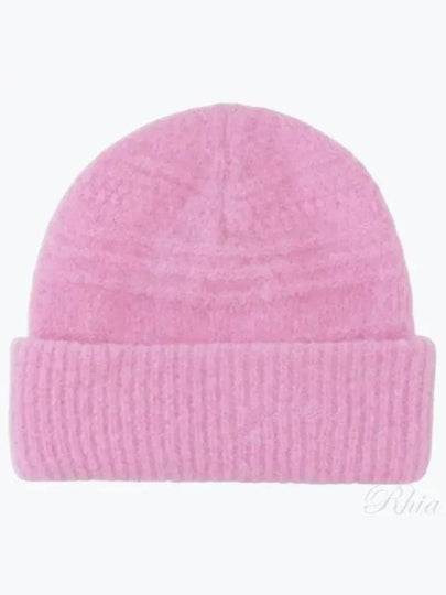 Embroidered Logo Knit Beanie Corsage Pink - GANNI - BALAAN 2