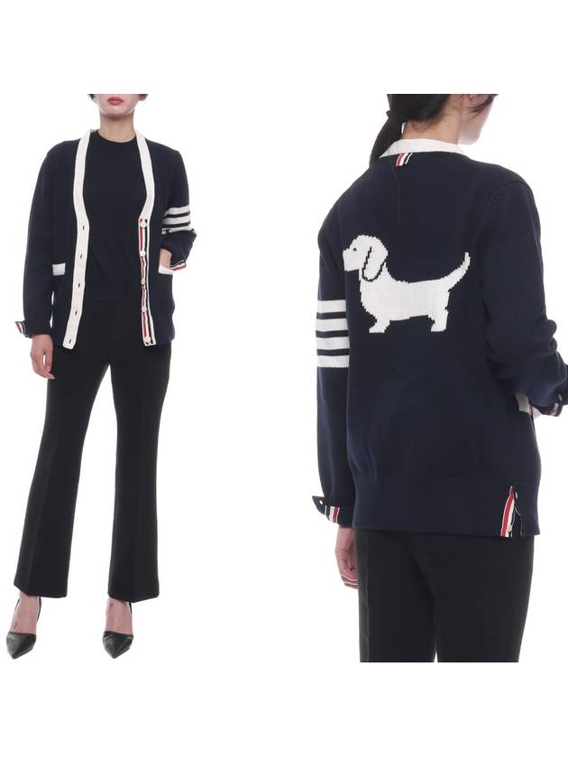 Thome Browne 4 Bar Cardigan Navy - THOM BROWNE - BALAAN 3