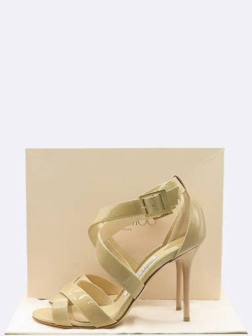 Open Toe Nude Beige Patent Women s Sandals 235MM - JIMMY CHOO - BALAAN 1