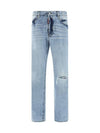 Distressed Straight Jeans Light Blue - DSQUARED2 - BALAAN 2