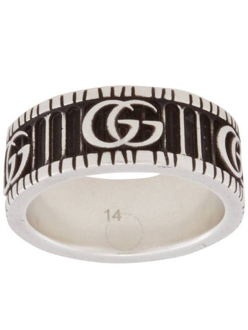 Gucci Aged Sterling Silver GG Marmont Ring, Size 15 - GUCCI - BALAAN 1