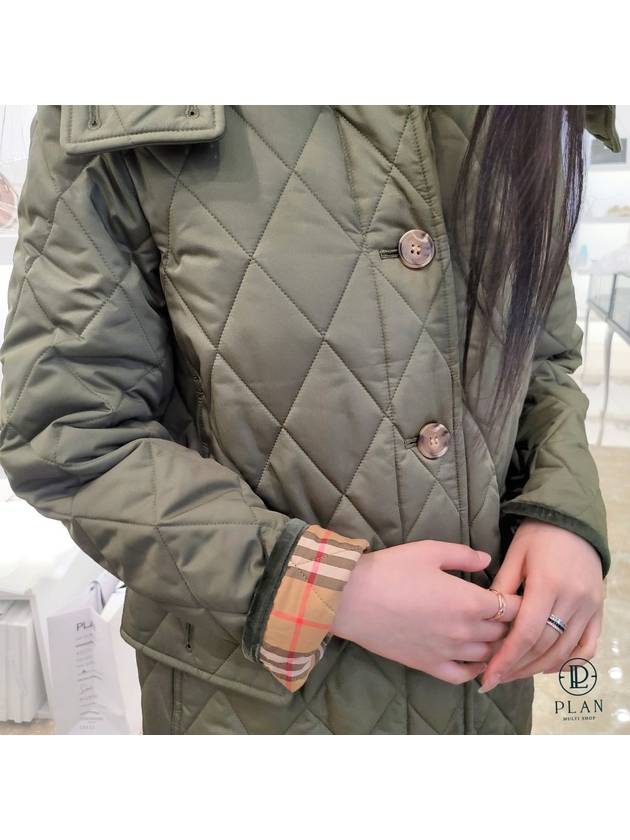 Dereham Long Quilted Parka Olive - BURBERRY - BALAAN 2