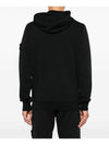 Cotton Fleece Garment Dyed Zip Up Hoodie Black - STONE ISLAND - BALAAN 4