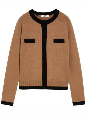 Estasi Wool Cashmere Cardigan Camel - MAX MARA - BALAAN 1