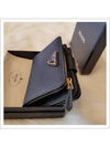 Small Saffiano Leather Half Wallet Black - PRADA - BALAAN 5