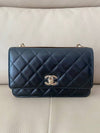 Trendy CC WOC Chain Bag Cross Bag Lambskin Black Gold A80982 - CHANEL - BALAAN 2