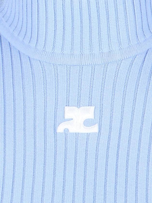 Re-Edition Short Sleeves Rib Knit Top Blue - COURREGES - BALAAN 6