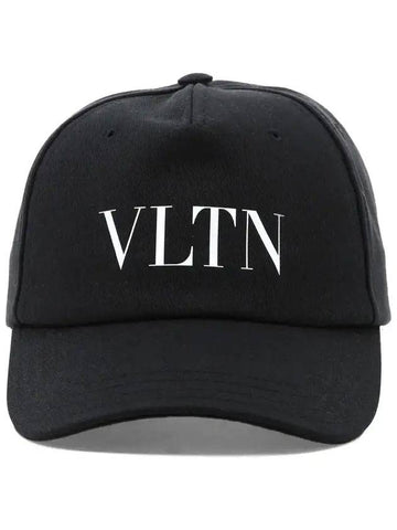 VLTN Logo Print Ball Cap Black - VALENTINO - BALAAN 1