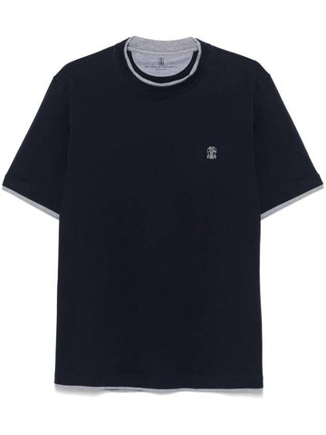 Brunello Cucinelli T-shirts and Polos Blue - BRUNELLO CUCINELLI - BALAAN 1