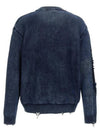 K Rottissimo Floating Yarn Logo Knit Top Blue - DIESEL - BALAAN 3