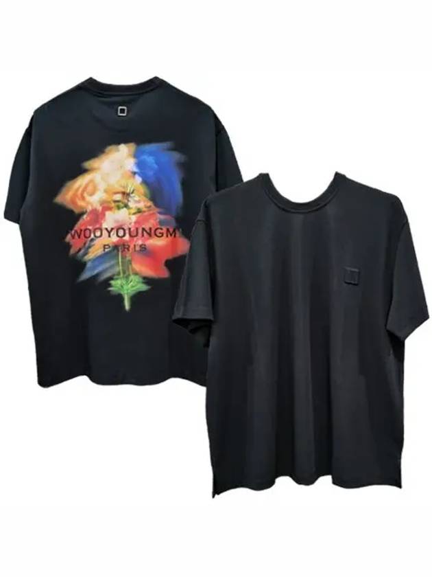 Swaying Flower Back Logo Short Sleeve T-Shirt Black - WOOYOUNGMI - BALAAN 2