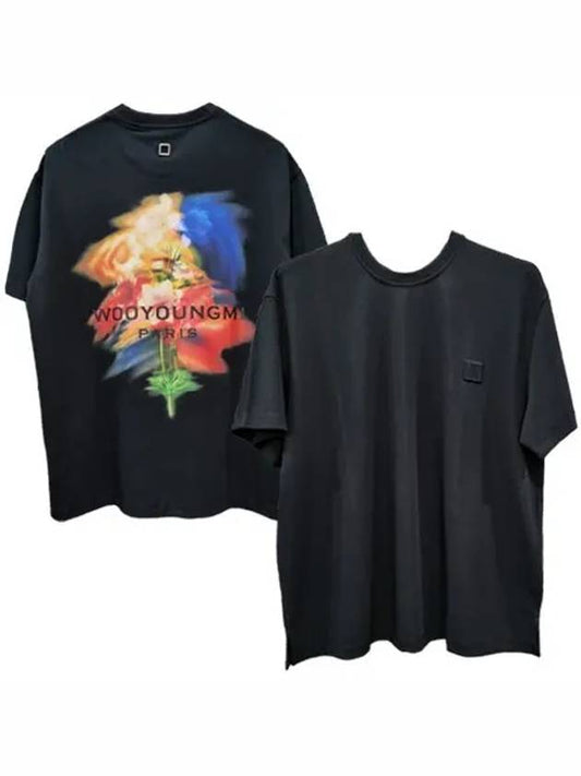 Swaying flower back logo short sleeve t shirt black - WOOYOUNGMI - BALAAN 2