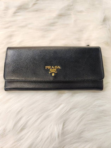 Daol Beomeo Branch Saffiano Long Wallet Black 1M1132 Condition A - PRADA - BALAAN 1