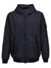 Men's Garment Dyed Crinkle Reps Recycled Nylon Primaloft TC Hooded Jacket Navy - STONE ISLAND - BALAAN 2