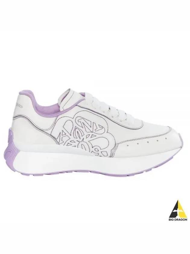 Women's Sprint Runner Low Top Sneakers Purple White - ALEXANDER MCQUEEN - BALAAN 2