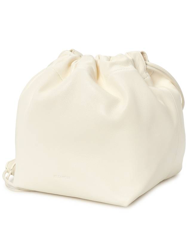 Drawstring Nappa Bucket Bag White - JIL SANDER - BALAAN 3