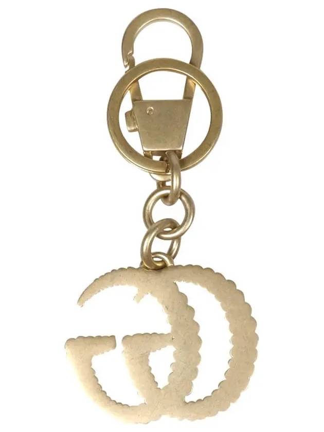 GG logo key holder gold - GUCCI - BALAAN.