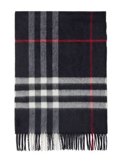 Check Cashmere Scarf Navy - BURBERRY - BALAAN 2