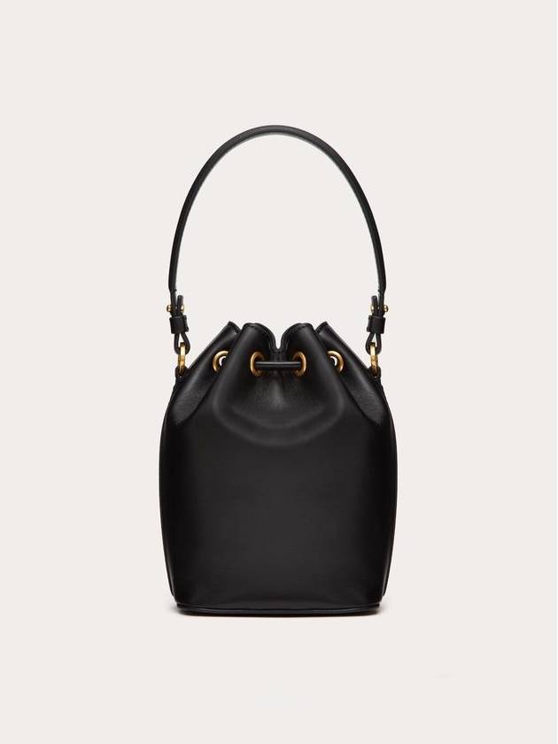 V Logo Signature Nappa Leather Bucket Bag Black - VALENTINO - BALAAN 4