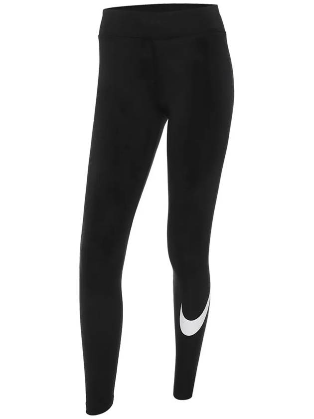 Sportswear Essential Mid-rise Swoosh Leggings Black - NIKE - BALAAN 6